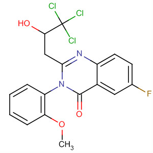 76415-02-6  4(3H)-Quinazolinone,6-fluoro-3-(2-methoxyphenyl)-2-(3,3,3-trichloro-2-hydroxypropyl)-
