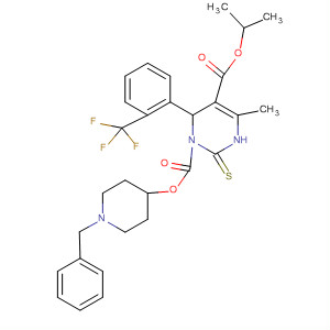 764618-31-7  1,5(2H)-Pyrimidinedicarboxylic acid,3,6-dihydro-4-methyl-2-thioxo-6-[2-(trifluoromethyl)phenyl]-,5-(1-methylethyl) 1-[1-(phenylmethyl)-4-piperidinyl] ester