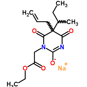 67466-16-4  sodium 1-(2-ethoxy-2-oxoethyl)-5-(1-methylpropyl)-4,6-dioxo-5-prop-2-en-1-yl-1,4,5,6-tetrahydropyrimidin-2-olate