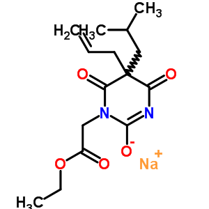 67466-18-6  sodium 1-(2-ethoxy-2-oxoethyl)-5-(2-methylpropyl)-4,6-dioxo-5-prop-2-en-1-yl-1,4,5,6-tetrahydropyrimidin-2-olate
