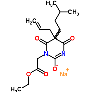 67466-19-7  sodium 1-(2-ethoxy-2-oxoethyl)-5-(3-methylbutyl)-4,6-dioxo-5-prop-2-en-1-yl-1,4,5,6-tetrahydropyrimidin-2-olate