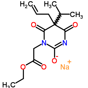 67466-20-0  sodium 1-(2-ethoxy-2-oxoethyl)-5-(1-methylethyl)-4,6-dioxo-5-prop-2-en-1-yl-1,4,5,6-tetrahydropyrimidin-2-olate