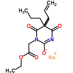 67466-22-2  sodium 1-(2-ethoxy-2-oxoethyl)-4,6-dioxo-5-prop-2-en-1-yl-5-propyl-1,4,5,6-tetrahydropyrimidin-2-olate