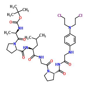68426-99-3  N-(tert-butoxycarbonyl)-D-alanyl-L-prolyl-L-leucylglycyl-N-[({4-[bis(2-chloroethyl)amino]phenyl}amino)acetyl]-L-prolinamide