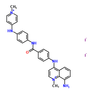 68772-14-5  8-amino-1-methyl-4-{[4-({4-[(1-methylpyridinium-4-yl)amino]phenyl}carbamoyl)phenyl]amino}quinolinium diiodide