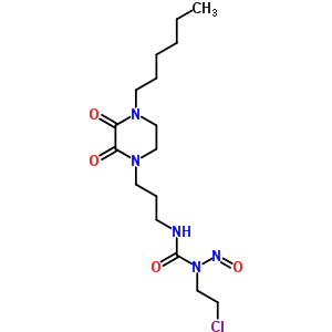 69000-93-7  1-(2-chloroethyl)-3-[3-(4-hexyl-2,3-dioxopiperazin-1-yl)propyl]-1-nitrosourea