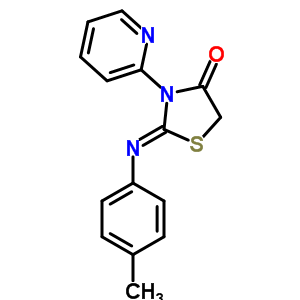 69437-79-2  (2Z)-2-[(4-methylphenyl)imino]-3-pyridin-2-yl-1,3-thiazolidin-4-one