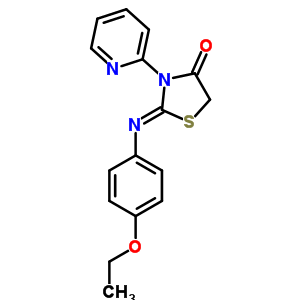 69437-83-8  (2Z)-2-[(4-ethoxyphenyl)imino]-3-pyridin-2-yl-1,3-thiazolidin-4-one