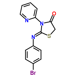 69437-85-0  (2Z)-2-[(4-bromophenyl)imino]-3-pyridin-2-yl-1,3-thiazolidin-4-one