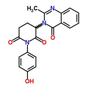 69557-22-8  1-(4-hydroxyphenyl)-3-(2-methyl-4-oxoquinazolin-3(4H)-yl)piperidine-2,6-dione