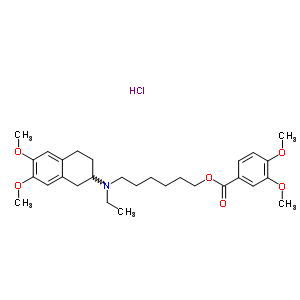 69788-35-8  6-[(6,7-dimethoxy-1,2,3,4-tetrahydronaphthalen-2-yl)(ethyl)amino]hexyl 3,4-dimethoxybenzoate hydrochloride