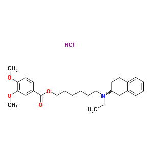 69788-36-9  6-[ethyl(1,2,3,4-tetrahydronaphthalen-2-yl)amino]hexyl 3,4-dimethoxybenzoate hydrochloride