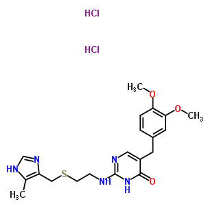70311-32-9  5-(3,4-dimethoxybenzyl)-2-[(2-{[(5-methyl-1H-imidazol-4-yl)methyl]sulfanyl}ethyl)amino]pyrimidin-4(3H)-one dihydrochloride