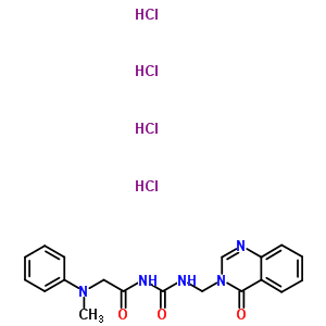 70395-26-5  N~2~-methyl-N-{[(4-oxoquinazolin-3(4H)-yl)methyl]carbamoyl}-N~2~-phenylglycinamide tetrahydrochloride