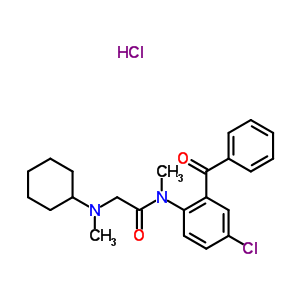70541-22-9  N-[4-chloro-2-(phenylcarbonyl)phenyl]-N~2~-cyclohexyl-N,N~2~-dimethylglycinamide hydrochloride