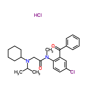 70541-23-0  N-[4-chloro-2-(phenylcarbonyl)phenyl]-N~2~-cyclohexyl-N-methyl-N~2~-(1-methylethyl)glycinamide hydrochloride