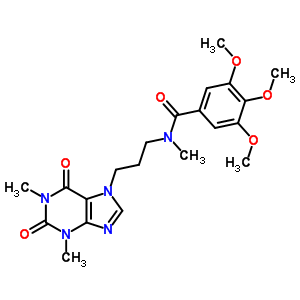 70919-90-3  N-[3-(1,3-dimethyl-2,6-dioxo-1,2,3,6-tetrahydro-7H-purin-7-yl)propyl]-3,4,5-trimethoxy-N-methylbenzamide