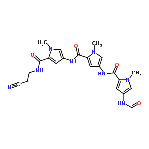71084-59-8  N-[5-({5-[(2-cyanoethyl)carbamoyl]-1-methyl-1H-pyrrol-3-yl}carbamoyl)-1-methyl-1H-pyrrol-3-yl]-4-(formylamino)-1-methyl-1H-pyrrole-2-carboxamide