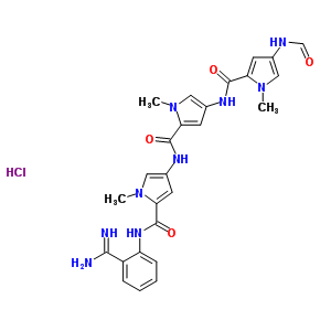 71084-61-2  N-[5-({5-[(2-carbamimidoylphenyl)carbamoyl]-1-methyl-1H-pyrrol-3-yl}carbamoyl)-1-methyl-1H-pyrrol-3-yl]-4-(formylamino)-1-methyl-1H-pyrrole-2-carboxamide hydrochloride