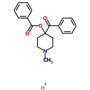 71303-91-8  methanone, [4-(benzoyloxy)-1-methyl-4-piperidinyl]phenyl-, hydrogen salt