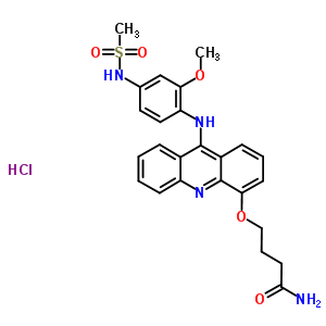71802-91-0  4-{[9-({2-methoxy-4-[(methylsulfonyl)amino]phenyl}amino)acridin-4-yl]oxy}butanamide hydrochloride