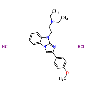 72025-06-0  N,N-diethyl-2-[2-(4-methoxyphenyl)-9H-imidazo[1,2-a]benzimidazol-9-yl]ethanamine dihydrochloride