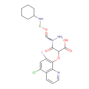 73511-47-4  Acetic acid, [(5-chloro-7-iodo-8-quinolinyl)oxy]-,2-[(cyclohexylamino)thioxomethyl]hydrazide