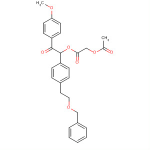 735266-20-3  Acetic acid, (acetyloxy)-,2-(4-methoxyphenyl)-2-oxo-1-[4-[2-(phenylmethoxy)ethyl]phenyl]ethylester