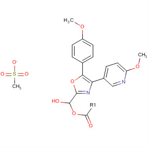 735268-64-1  2-Oxazolemethanol, 5-(4-methoxyphenyl)-4-(6-methoxy-3-pyridinyl)-,methanesulfonate (ester)