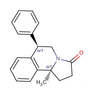 73691-12-0  Pyrrolo[2,1-a]isoquinolin-3(2H)-one,1,5,6,10b-tetrahydro-10b-methyl-6-phenyl-, trans-