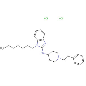 73734-34-6  1H-Benzimidazol-2-amine, 1-heptyl-N-[1-(2-phenylethyl)-4-piperidinyl]-,dihydrochloride