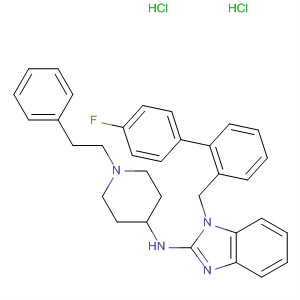 73736-16-0  1H-Benzimidazol-2-amine,1-[(4-fluorophenyl)phenylmethyl]-N-[1-(2-phenylethyl)-4-piperidinyl]-,dihydrochloride