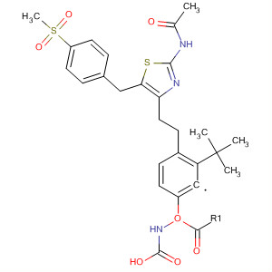 737824-71-4  Carbamic acid,[4-[2-[2-(acetylamino)-5-[[4-(methylsulfonyl)phenyl]methyl]-4-thiazolyl]ethyl]phenyl]-, 1,1-dimethylethyl ester