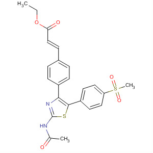 737825-03-5  2-Propenoic acid,3-[4-[2-(acetylamino)-5-[4-(methylsulfonyl)phenyl]-4-thiazolyl]phenyl]-,ethyl ester, (2E)-