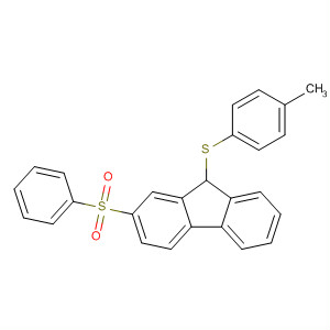 73838-67-2  9H-Fluorene, 9-[(4-methylphenyl)thio]-2-(phenylsulfonyl)-