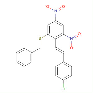 740857-88-9  Benzene,2-[(1E)-2-(4-chlorophenyl)ethenyl]-1,5-dinitro-3-[(phenylmethyl)thio]-