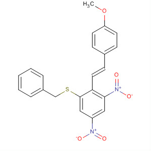 740857-89-0  Benzene,2-[(1E)-2-(4-methoxyphenyl)ethenyl]-1,5-dinitro-3-[(phenylmethyl)thio]-