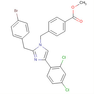 744242-67-9  Benzoic acid,4-[[2-[(4-bromophenyl)methyl]-4-(2,4-dichlorophenyl)-1H-imidazol-1-yl]methyl]-, methyl ester