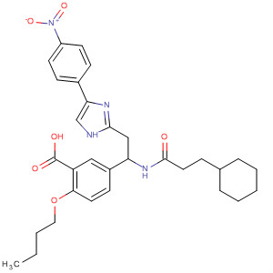 745832-30-8  Benzoic acid,2-butoxy-5-[1-[(3-cyclohexyl-1-oxopropyl)amino]-2-[4-(4-nitrophenyl)-1H-imidazol-2-yl]ethyl]-