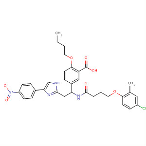 745832-67-1  Benzoic acid,2-butoxy-5-[1-[[4-(4-chloro-2-methylphenoxy)-1-oxobutyl]amino]-2-[4-(4-nitrophenyl)-1H-imidazol-2-yl]ethyl]-