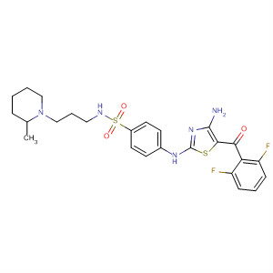 746625-63-8  Benzenesulfonamide,4-[[4-amino-5-(2,6-difluorobenzoyl)-2-thiazolyl]amino]-N-[3-(2-methyl-1-piperidinyl)propyl]-