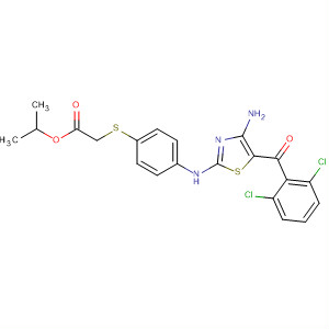 746626-57-3  Acetic acid,[[4-[[4-amino-5-(2,6-dichlorobenzoyl)-2-thiazolyl]amino]phenyl]thio]-,1-methylethyl ester