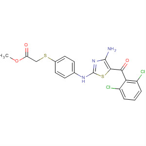 746626-60-8  Acetic acid,[[4-[[4-amino-5-(2,6-dichlorobenzoyl)-2-thiazolyl]amino]phenyl]thio]-,methyl ester