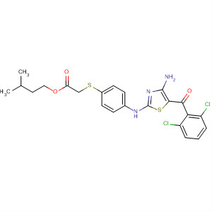 746626-64-2  Acetic acid,[[4-[[4-amino-5-(2,6-dichlorobenzoyl)-2-thiazolyl]amino]phenyl]thio]-,3-methylbutyl ester