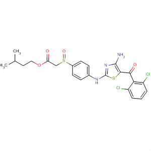 746627-41-8  Acetic acid,[[4-[[4-amino-5-(2,6-dichlorobenzoyl)-2-thiazolyl]amino]phenyl]sulfinyl]-,3-methylbutyl ester