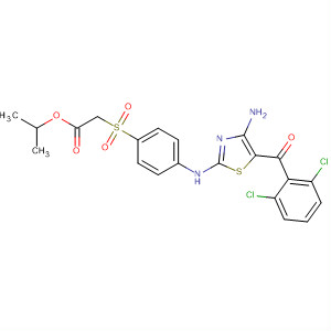 746628-12-6  Acetic acid,[[4-[[4-amino-5-(2,6-dichlorobenzoyl)-2-thiazolyl]amino]phenyl]sulfonyl]-,1-methylethyl ester