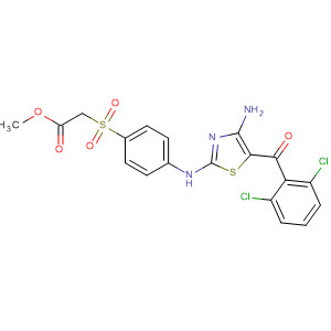 746628-15-9  Acetic acid,[[4-[[4-amino-5-(2,6-dichlorobenzoyl)-2-thiazolyl]amino]phenyl]sulfonyl]-,methyl ester