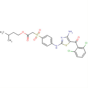 746628-20-6  Acetic acid,[[4-[[4-amino-5-(2,6-dichlorobenzoyl)-2-thiazolyl]amino]phenyl]sulfonyl]-,3-methylbutyl ester