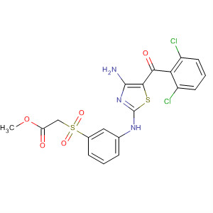 746628-63-7  Acetic acid,[[3-[[4-amino-5-(2,6-dichlorobenzoyl)-2-thiazolyl]amino]phenyl]sulfonyl]-,methyl ester