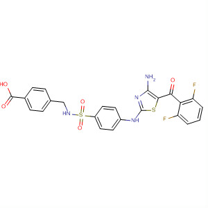 746629-34-5  Benzoic acid,4-[[[[4-[[4-amino-5-(2,6-difluorobenzoyl)-2-thiazolyl]amino]phenyl]sulfonyl]amino]methyl]-